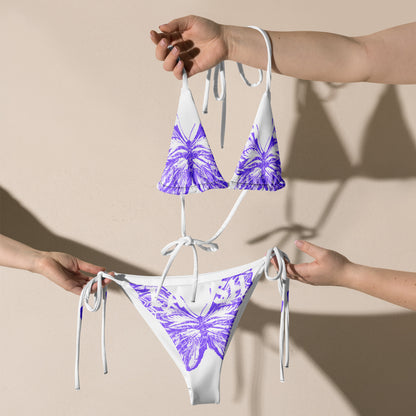 All-over print recycled string bikini